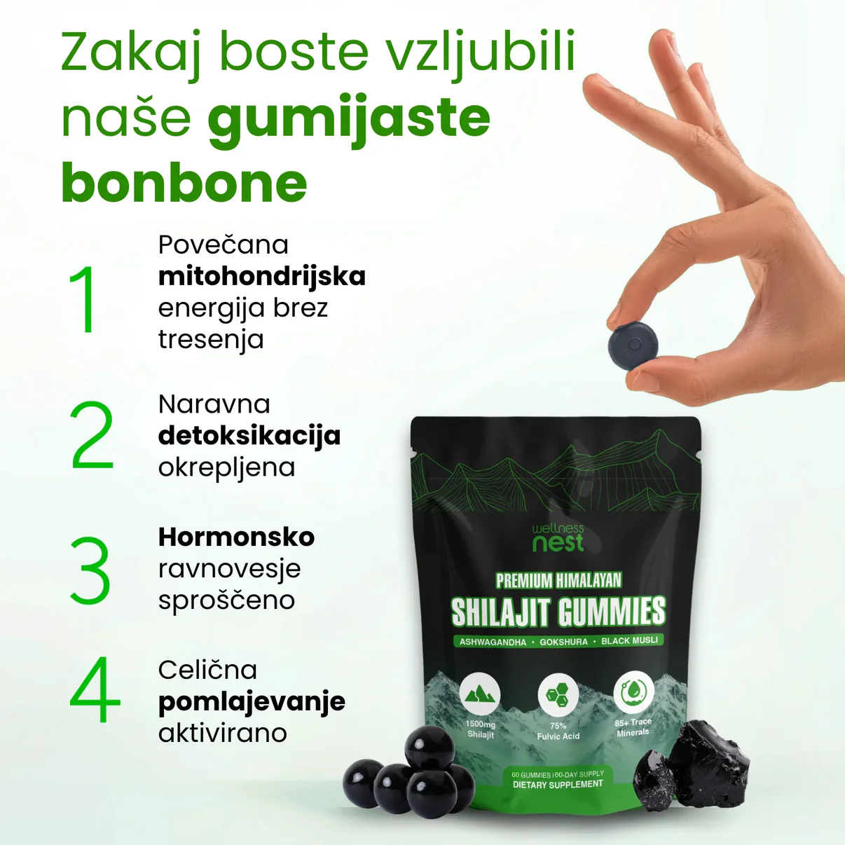 Shilajit Gumené Bonbóny pre Mužov